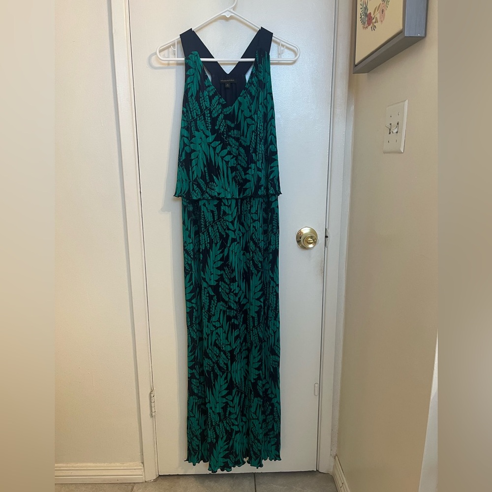 Banana Republic Navy and Teal Patterned Dress